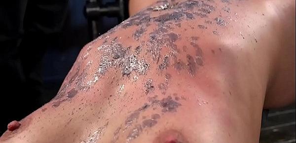  Redhead slut gets waxed and whipped